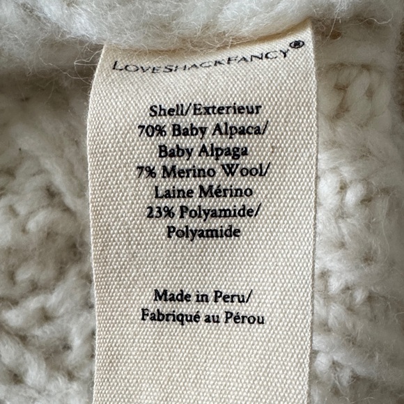 LoveShackFancy Cream Cable Knit Sweater - Picture 6 of 6